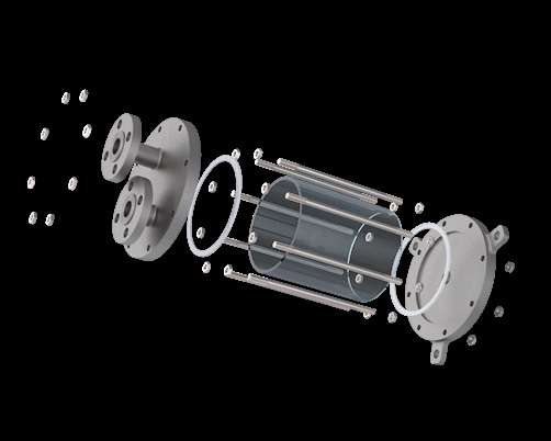 Exploded assembly view of the Azeotropic Separation Tubular Sight Flow Indicator showing numbered components