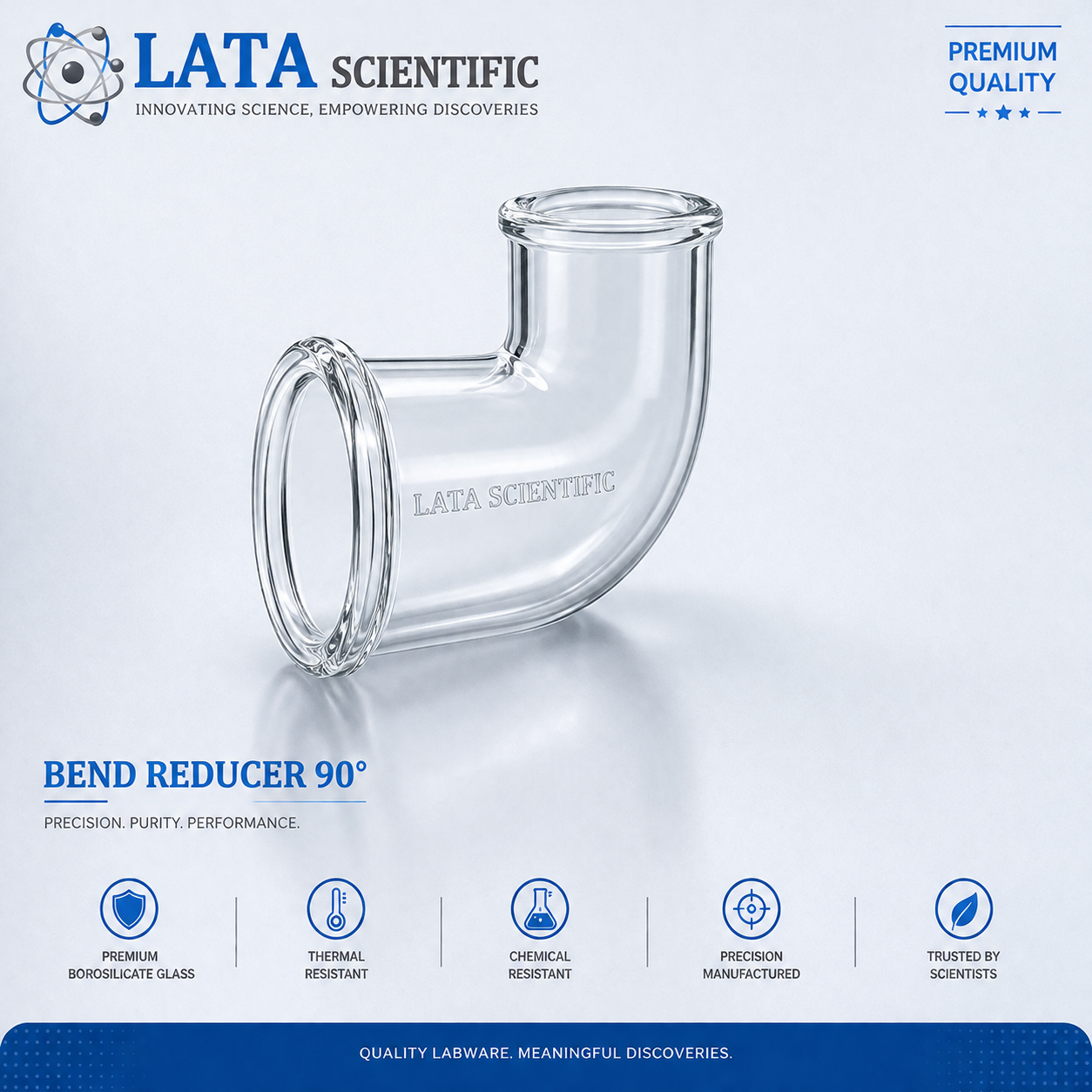Borosilicate glass bend reducer 90°