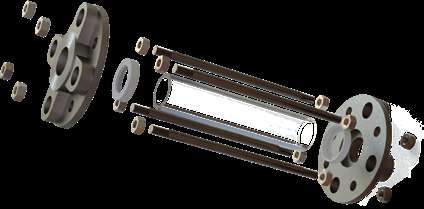 Exploded assembly view of the IC Tubular Sight Flow Indicator showing numbered components