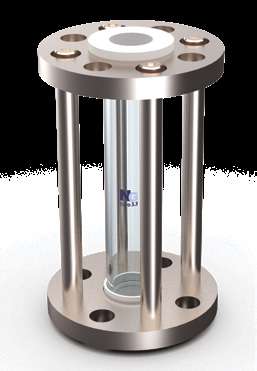 Lined stainless tubular sight flow indicator with borosilicate 3.3 glass tube
