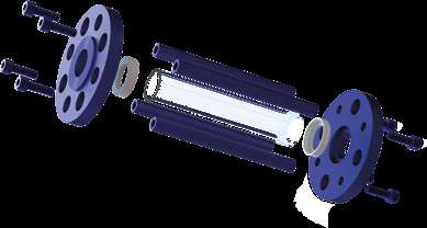 Exploded assembly view of the MS Allen Key Tubular Sight Flow Indicator showing numbered components