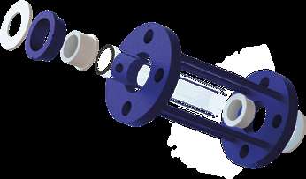 Exploded assembly view of the MS Check-Nut Tubular Sight Flow Indicator showing numbered components