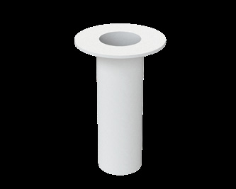 Solid PTFE entry pipe showing outer and inner diameter and overall length