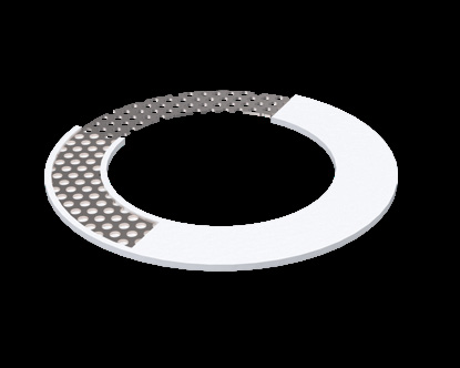 PTFE envelope gasket and solid PTFE gasket showing inner and outer diameter and thickness