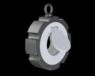 PTFE lined swing check valve in short wafer pattern body with lined flange faces