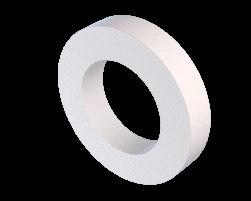 Solid PTFE spacer machined from bar showing the overall length L