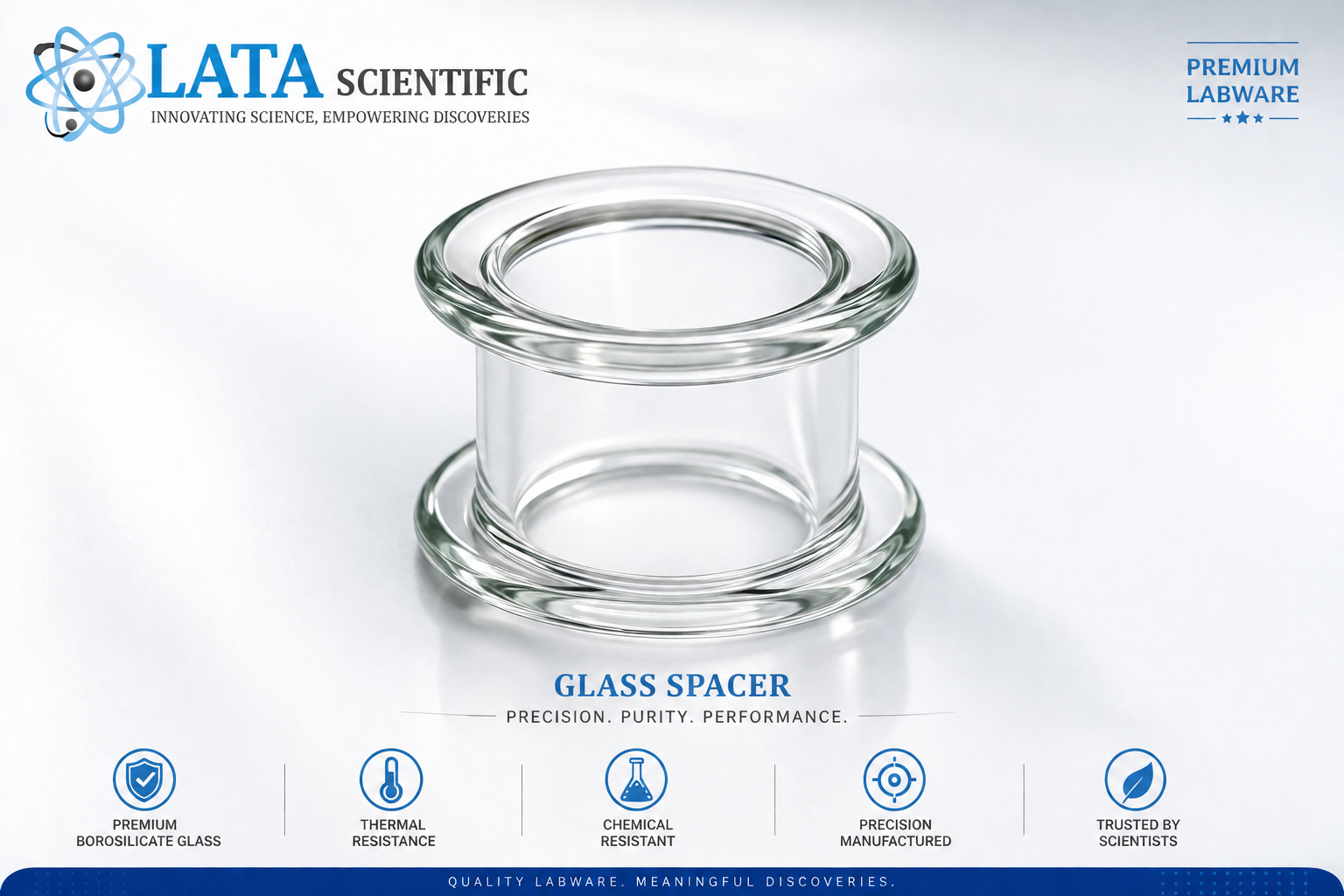 Borosilicate glass spacer ring for making up small increments in pipeline length