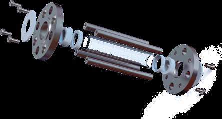 Exploded assembly view of the SS Allen Key with T-Bush Tubular Sight Flow Indicator showing numbered components