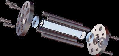 Exploded assembly view of the SS Allen Key Tubular Sight Flow Indicator showing numbered components