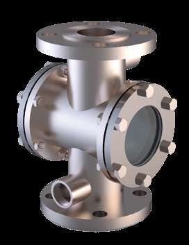 Stainless steel jacketed double window sight flow indicator with borosilicate glass windows