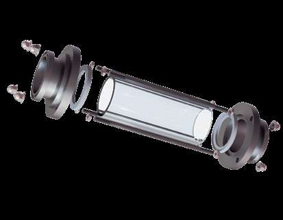 Exploded assembly view of the TC End Tubular Sight Flow Indicator showing numbered components