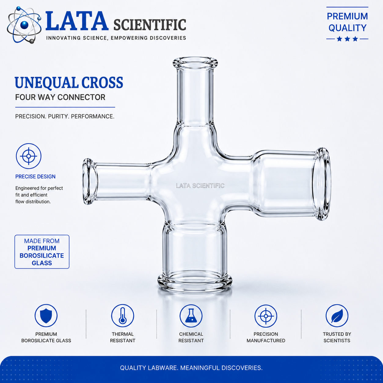 Borosilicate glass unequal cross